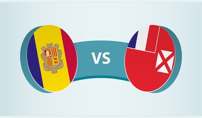 Andorra versus Wallis and Futuna, team sports competition concept.