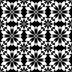 Monochrome pattern. Seamless texture. Modern geometric background with regular shapes...