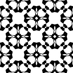 Monochrome pattern. Seamless texture. Modern geometric background with regular shapes...