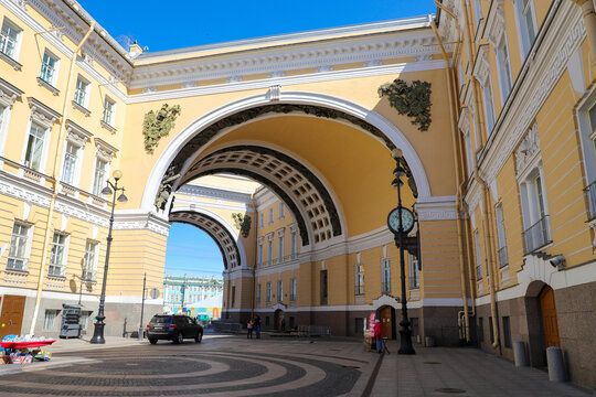 Arch of the General Staff Building in St. Petersburg. Russia, Saint Petersburg June 2021