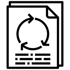 Recycling_Paper recycling line icon,linear,outline,graphic,illustration