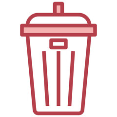 Recycling_Trash bin red line icon,linear,outline,graphic,illustration