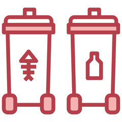 Recycling_Waste Sorting red line icon,linear,outline,graphic,illustration