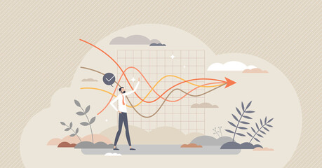 Strategic partnership and merge business for common goal tiny person concept. Company collaboration and finance assets connection together for successful and efficient work project vector illustration