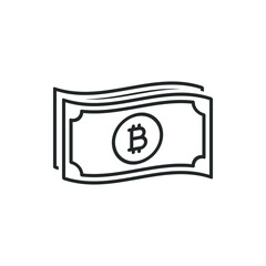 Bitcoin cash icon. Money symbol. Currency sign isolated on white background. Vector illustration