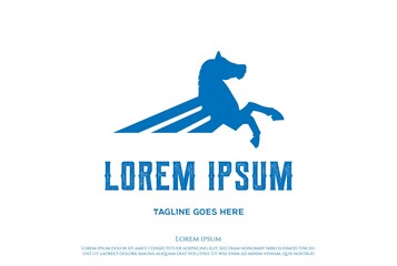 Flying Horse Pegasus Unicorn Logo Design Vector