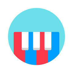 Piano , Education flat icon.