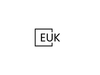 EUK Letter Initial Logo Design Vector Illustration