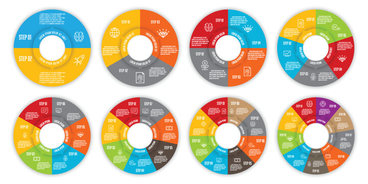 Vector set template infographic circle. Template diagrame for presentation.