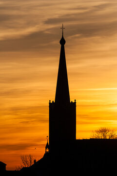 Church at Stompwijk in winter