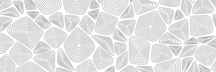 Black and white vector background, banner. Abstract geometric shapes.