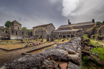 ruins of the Cistercian abbey of Mazan founded in the 12th century