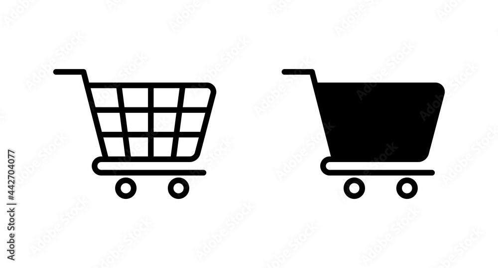 Poster shopping cart icon vector for web, computer and mobile app