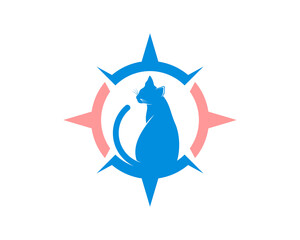 Sits cat in the compass logo