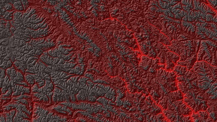 Lava Color Digital Elevation Model in Northeast of India and West of China