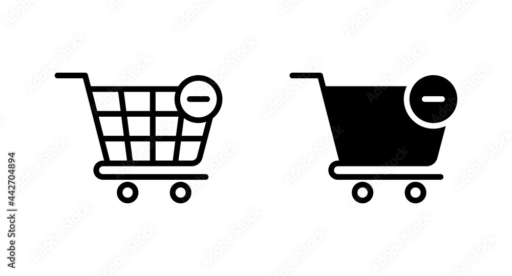 Poster shopping cart icon vector for web, computer and mobile app