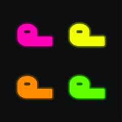 Bandage four color glowing neon vector icon