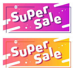 Super sale banner.Marketing.The sign of the price of the offer for sale.The text of the discount. Vector