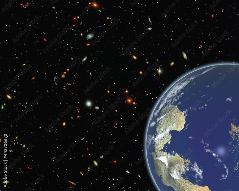 Sticker magnificent earth in outer space. the elements of this image furnished by nasa.