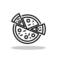 Pizza icon in flat style. Two pizza slices symbol for your web site design, logo, app, UI Vector EPS 10.