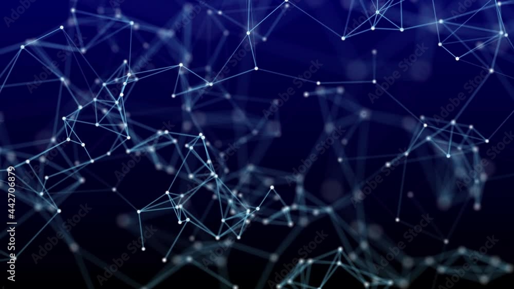 Poster technology network connection with line and dot digital abstract background. 3d rendering animation 