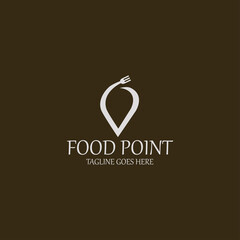 Food point logo design template. Vector illustration