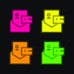 Brand four color glowing neon vector icon