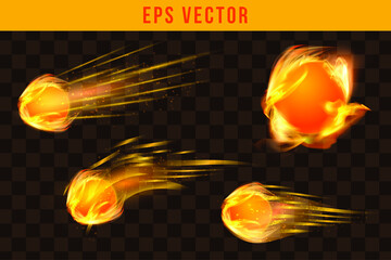Set fire effect EPS Vector glow object illuminated isolated