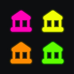 Banking Finances four color glowing neon vector icon