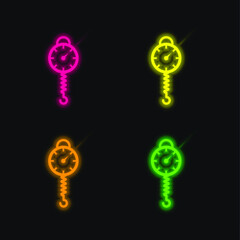 Balance four color glowing neon vector icon