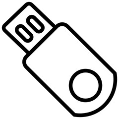 Technology And Devices_usb line icon,linear,outline,graphic,illustration