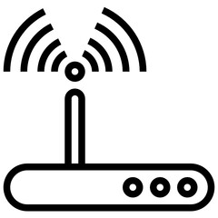 Technology And Devices_wifi router line icon,linear,outline,graphic,illustration