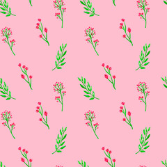 Watercolors, Flowers .Watercolor floral seamless paper, pattern and seamless background. Ideal for printing on fabric and paper or scrapbooking. Hand-painted illustration.Print in a hand-drawn style