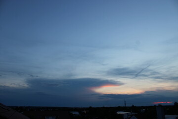 Orange evening clouds