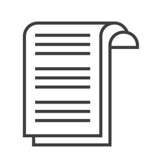 Booklet page icon vector in thin line style. Outline symbol for reference, paper, documents.