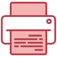 Technology And Devices_printer red line icon,linear,outline,graphic,illustration