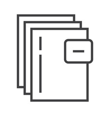 Booklet page icon vector in thin line style. Outline symbol for reference, paper, documents.