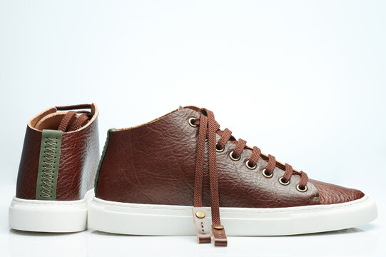 Modern brown leather skin shoes
