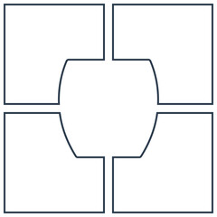 Abstract image glass whiskey in square form. Contour line art in flat style. Restaurant alcoholic illustration for celebration design. Beverage outline icon. Isolated on white background