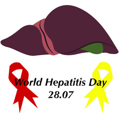 World Hepatitis Day design vector. Suitable for poster, banner, cover, background. In a minimalist and modern concept. 