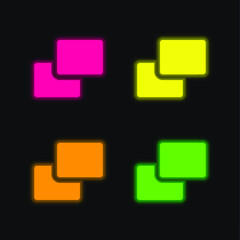 Fototapeta premium Background four color glowing neon vector icon