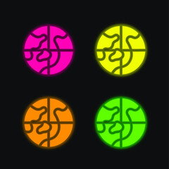 Obraz premium Arctic four color glowing neon vector icon