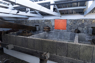 Azores old wine press stills caldron hood condensation serpentine tube