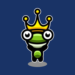 Simple Mascot Vector Logo Design in the shape of a king frogs