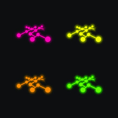 Bettercodes Logo four color glowing neon vector icon