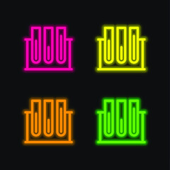 Blood Test four color glowing neon vector icon