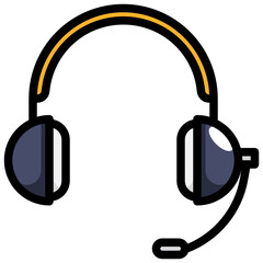 Technology And Devices_headsets filled outline icon,linear,outline,graphic,illustration