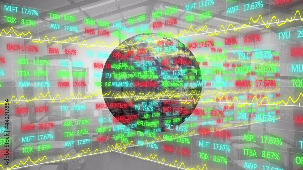 Poster animation of financial data processing with iglobe