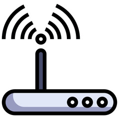 Technology And Devices_wifi router filled outline icon,linear,outline,graphic,illustration