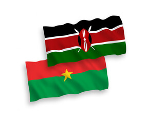 Flags of Burkina Faso and Kenya on a white background